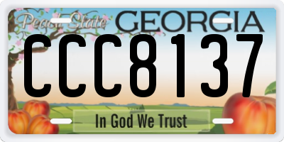 GA license plate CCC8137