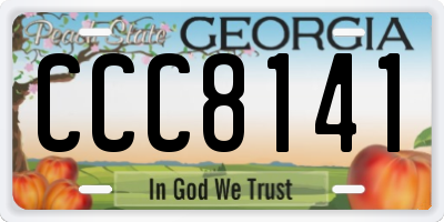 GA license plate CCC8141