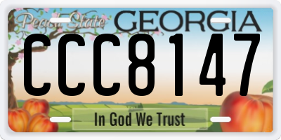 GA license plate CCC8147