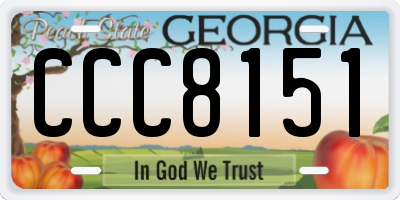 GA license plate CCC8151