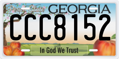GA license plate CCC8152