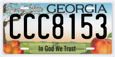 GA license plate CCC8153