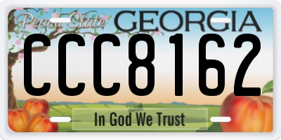 GA license plate CCC8162