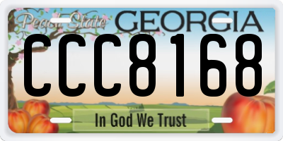 GA license plate CCC8168