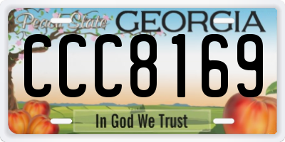 GA license plate CCC8169