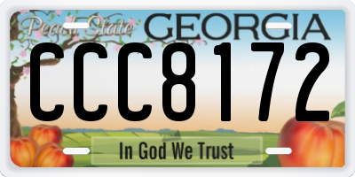 GA license plate CCC8172