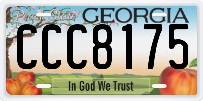 GA license plate CCC8175