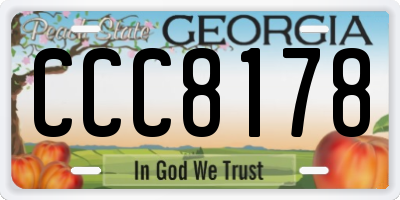GA license plate CCC8178