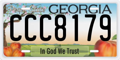GA license plate CCC8179
