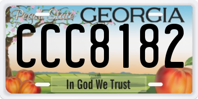 GA license plate CCC8182