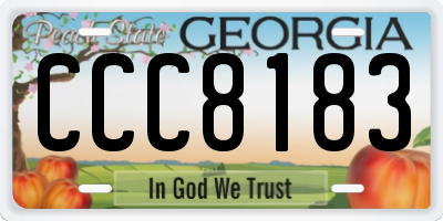 GA license plate CCC8183