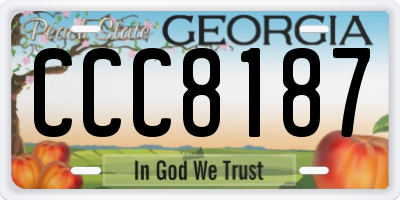 GA license plate CCC8187