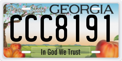 GA license plate CCC8191