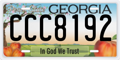 GA license plate CCC8192