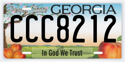 GA license plate CCC8212