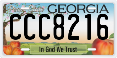 GA license plate CCC8216