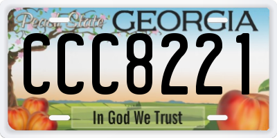 GA license plate CCC8221