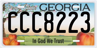 GA license plate CCC8223