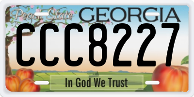 GA license plate CCC8227