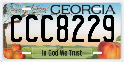 GA license plate CCC8229