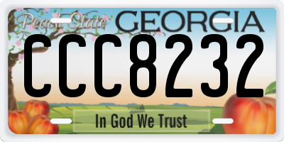 GA license plate CCC8232