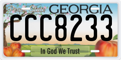 GA license plate CCC8233