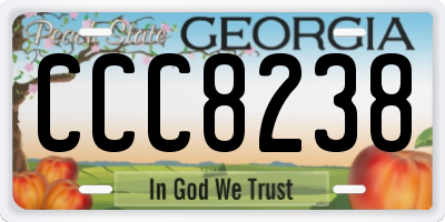 GA license plate CCC8238