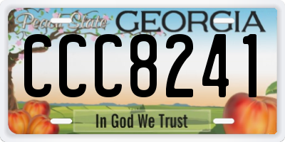 GA license plate CCC8241