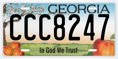 GA license plate CCC8247