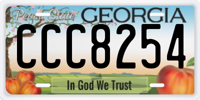 GA license plate CCC8254