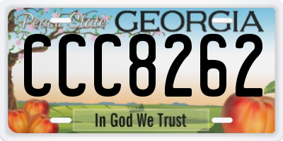 GA license plate CCC8262