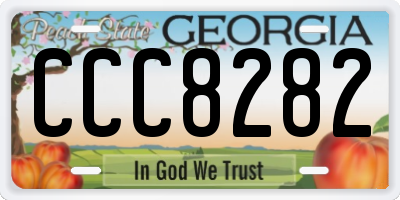 GA license plate CCC8282