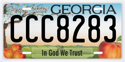 GA license plate CCC8283