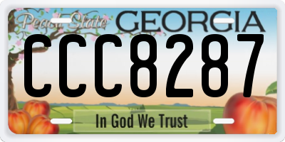 GA license plate CCC8287