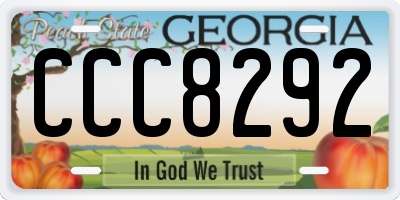 GA license plate CCC8292