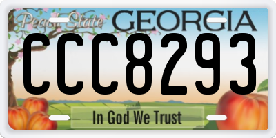 GA license plate CCC8293