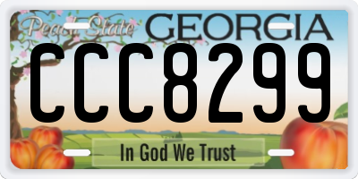 GA license plate CCC8299