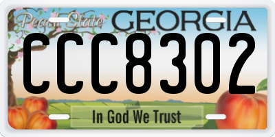 GA license plate CCC8302
