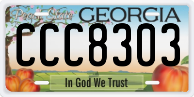 GA license plate CCC8303