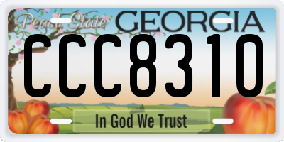 GA license plate CCC8310