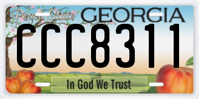 GA license plate CCC8311