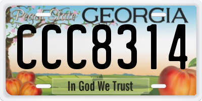 GA license plate CCC8314