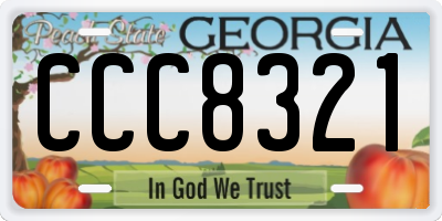 GA license plate CCC8321
