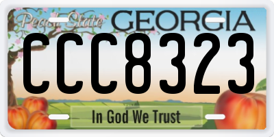 GA license plate CCC8323