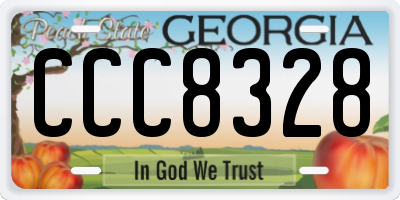 GA license plate CCC8328