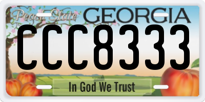 GA license plate CCC8333