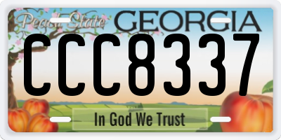 GA license plate CCC8337