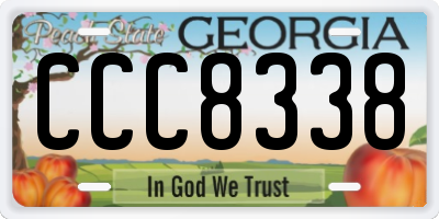 GA license plate CCC8338