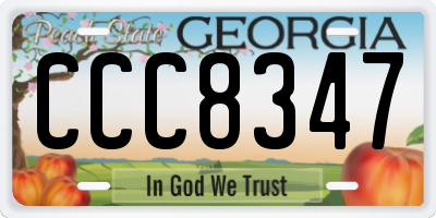 GA license plate CCC8347