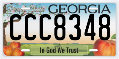 GA license plate CCC8348
